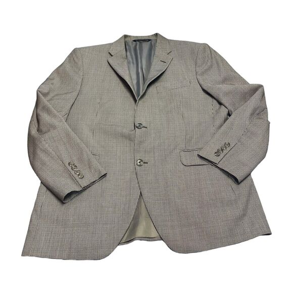 Hickey Freeman Addison Sport Coat Men's 42 X 35 Black White Houndstooth Classic - Picture 1 of 9